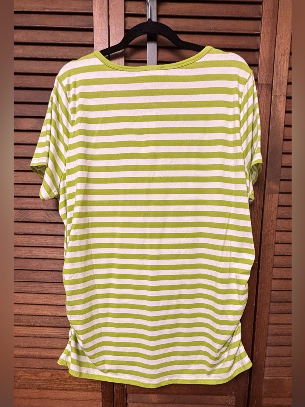NWT MICHAEL KORS Green and White Striped Short-Sleeve Tee with Zip Detail - Picture 2 of 10